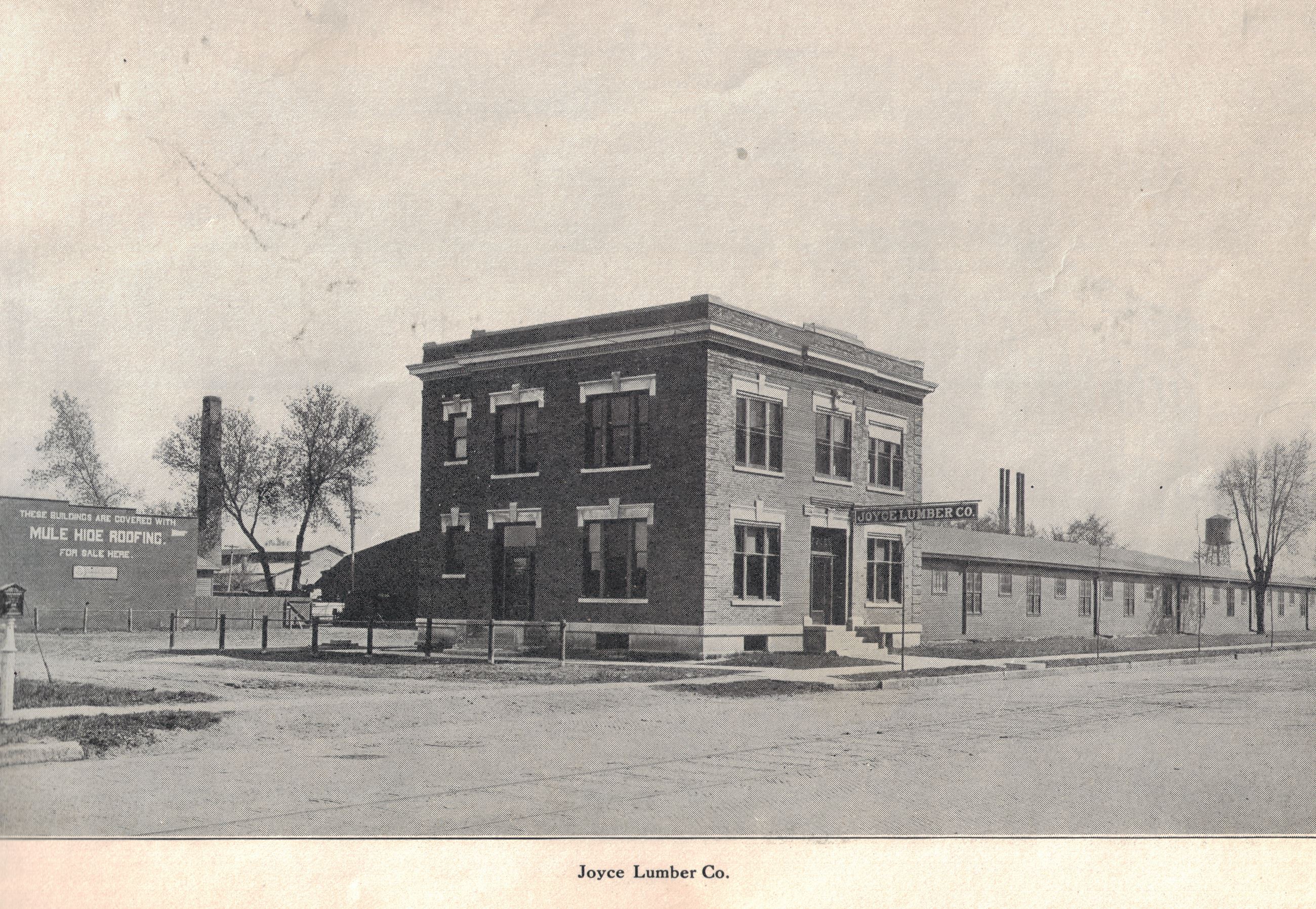 Black and White Photo of Joyce Lumber Co Office Building on 2nd Street