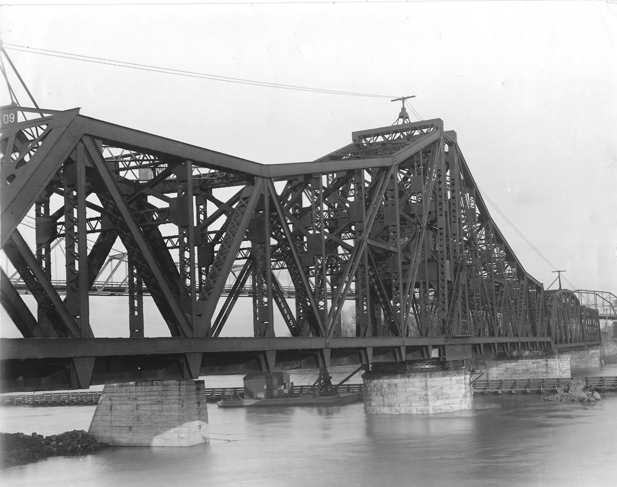 Black and White Photo of the Railroad Bridge